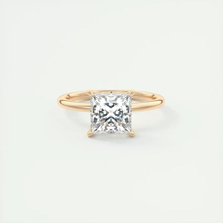 2ct Princess Hidden Halo F- VS1 Lab Grown Diamond Engagement Ring