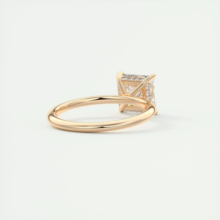 2ct Princess Hidden Halo F- VS1 Lab Grown Diamond Engagement Ring