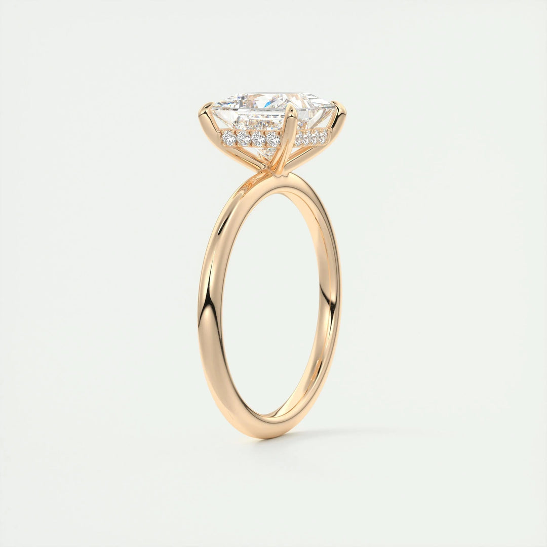 2ct Princess Hidden Halo F- VS1 Lab Grown Diamond Engagement Ring