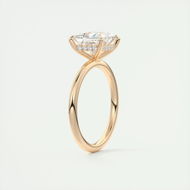2ct Princess Hidden Halo F- VS1 Lab Grown Diamond Engagement Ring