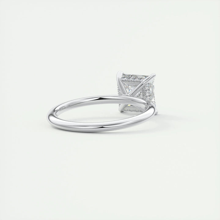2ct Princess Hidden Halo F- VS1 Lab Grown Diamond Engagement Ring