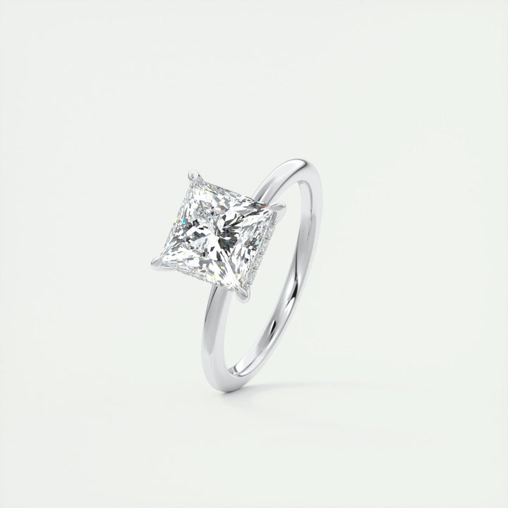 2ct Princess Hidden Halo F- VS1 Lab Grown Diamond Engagement Ring