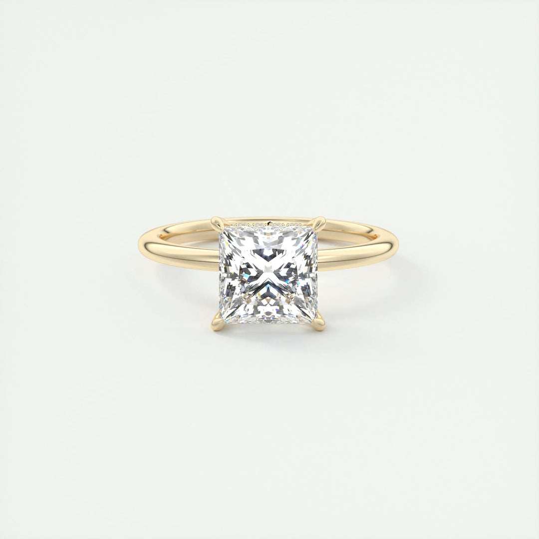 2ct Princess Hidden Halo F- VS1 Lab Grown Diamond Engagement Ring