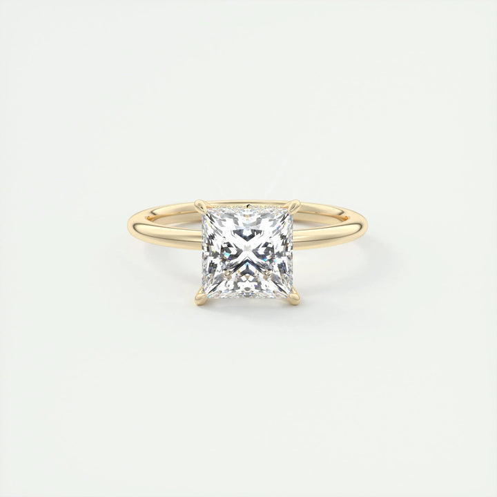 2ct Princess Hidden Halo F- VS1 Lab Grown Diamond Engagement Ring