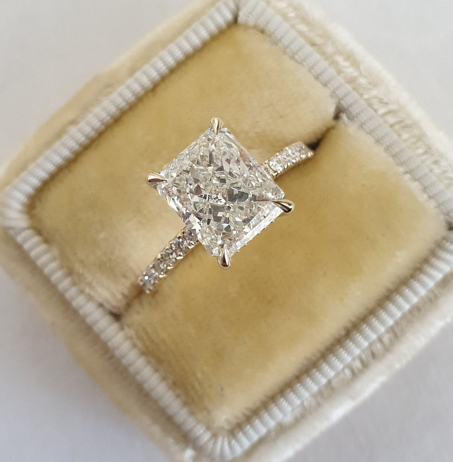 2ct Radiant G-VS2 Lag Grown Diamond Pave Engagement Ring lab-grown diamond rings for women Doozy Diamonds 2ct Radiant G-VS2 Lag Grown Diamond Pave Engagement Ring lab-grown diamond rings for women Doozy Diamonds