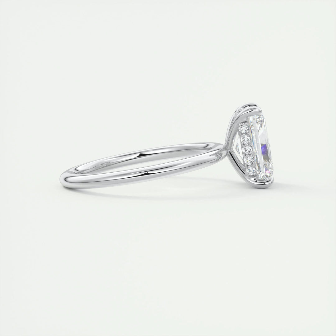 2ct Radiant Hidden Halo F- VS1 Lab Grown Diamond Engagement Ring