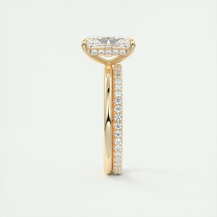 2ct Radiant Hidden Halo F- VS1 Lab Grown Diamond Engagement Ring