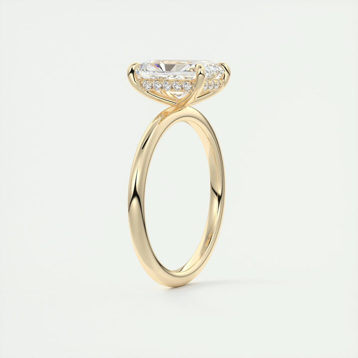 2ct Radiant Hidden Halo F- VS1 Lab Grown Diamond Engagement Ring