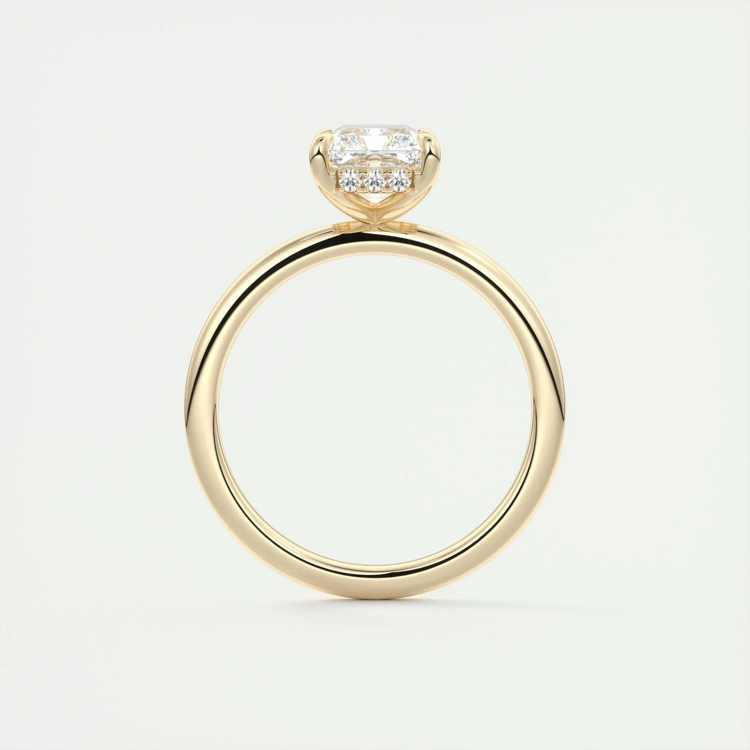 2ct Radiant Hidden Halo F- VS1 Lab Grown Diamond Engagement Ring
