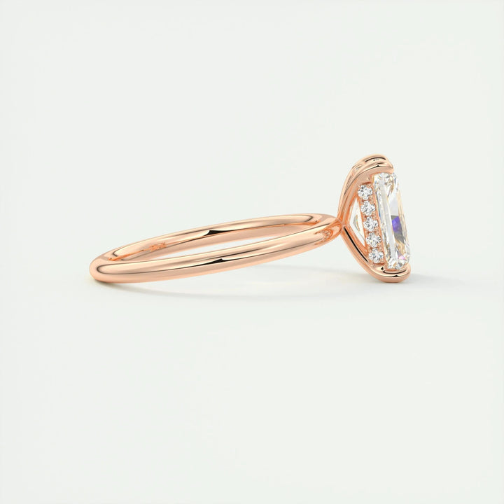 2ct Radiant Hidden Halo F- VS1 Lab Grown Diamond Engagement Ring