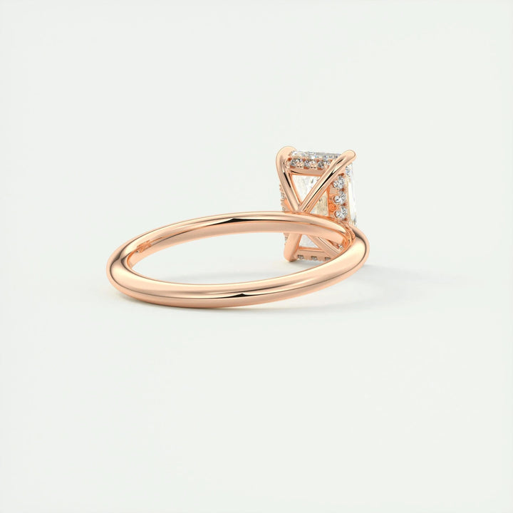 2ct Radiant Hidden Halo F- VS1 Lab Grown Diamond Engagement Ring