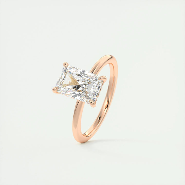 2ct Radiant Hidden Halo F- VS1 Lab Grown Diamond Engagement Ring