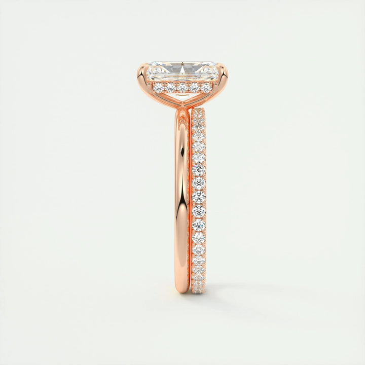 2ct Radiant Hidden Halo F- VS1 Lab Grown Diamond Engagement Ring