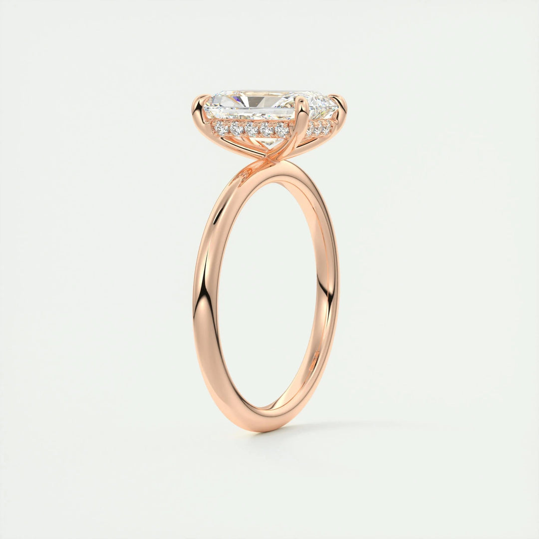 2ct Radiant Hidden Halo F- VS1 Lab Grown Diamond Engagement Ring