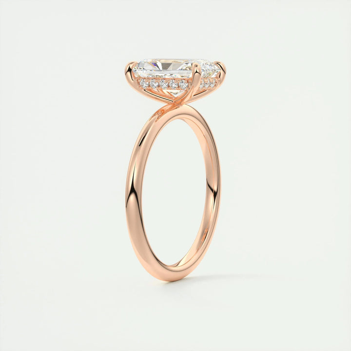 2ct Radiant Hidden Halo F- VS1 Lab Grown Diamond Engagement Ring