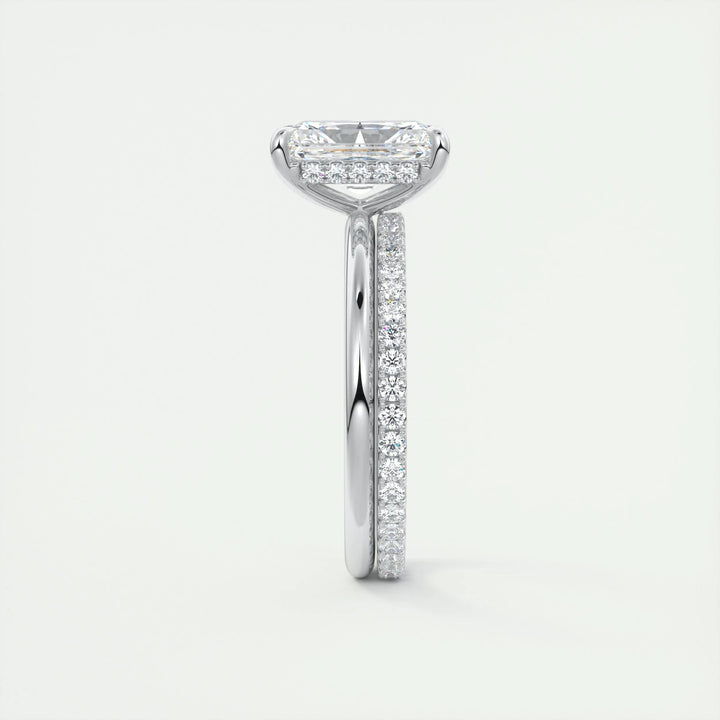 2ct Radiant Hidden Halo F- VS1 Lab Grown Diamond Engagement Ring
