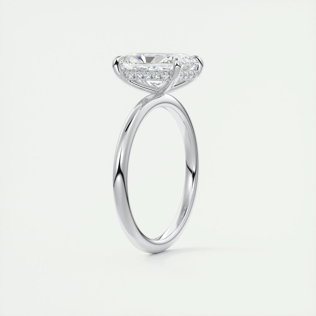2ct Radiant Hidden Halo F- VS1 Lab Grown Diamond Engagement Ring