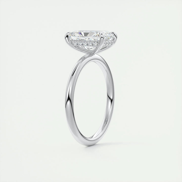 2ct Radiant Hidden Halo F- VS1 Lab Grown Diamond Engagement Ring