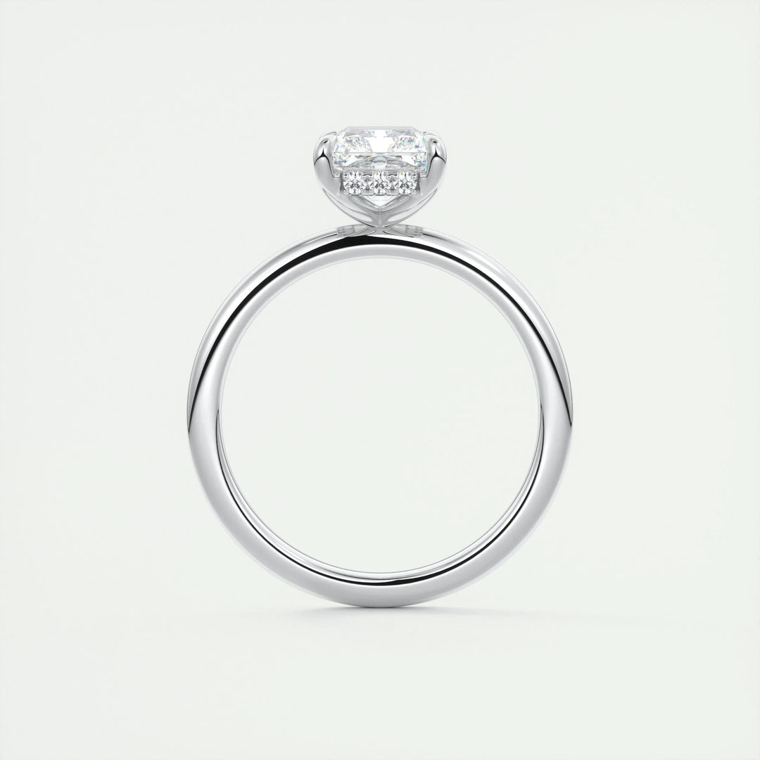 2ct Radiant Hidden Halo F- VS1 Lab Grown Diamond Engagement Ring