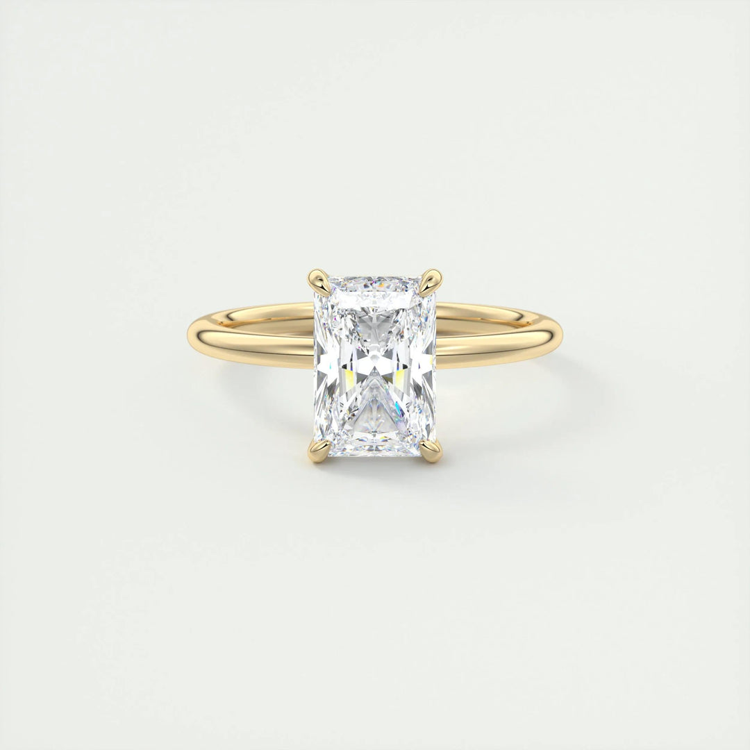 2ct Radiant Hidden Halo F- VS1 Lab Grown Diamond Engagement Ring
