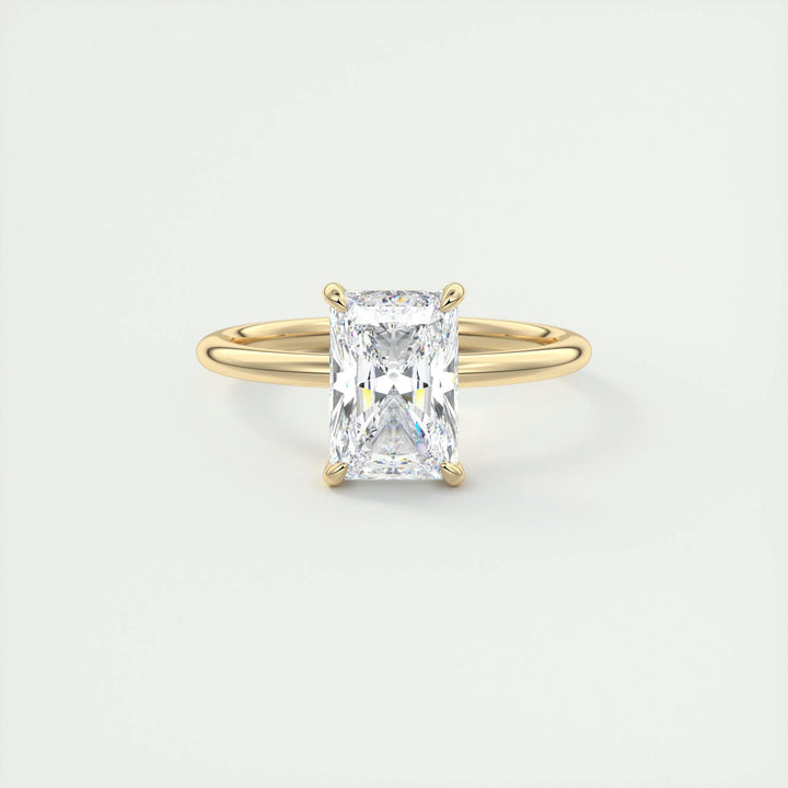 2ct Radiant Hidden Halo F- VS1 Lab Grown Diamond Engagement Ring