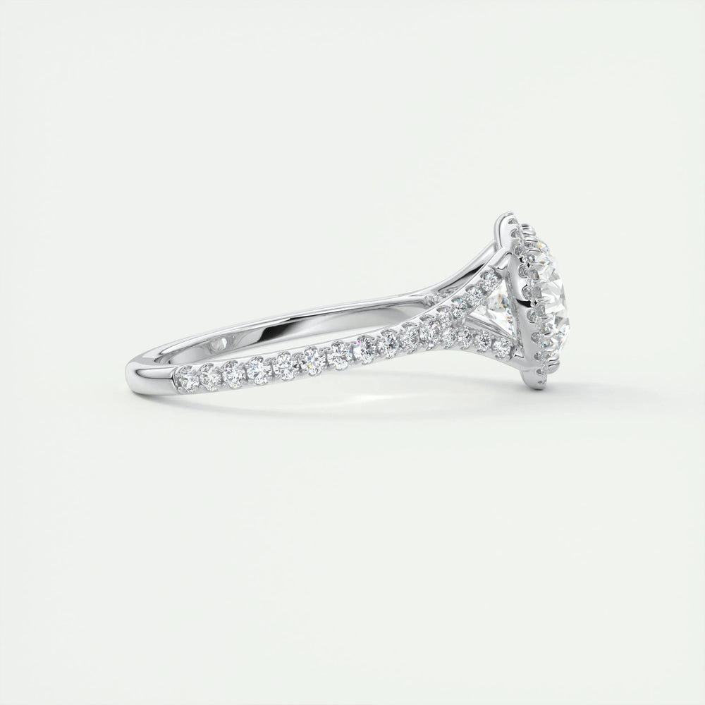 2ct Round Cut Halo F- VS1 Lab Grown Diamond Engagement Ring