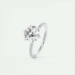 2ct Round F- VS1 Diamond Pave Lag Grown Engagement Ring