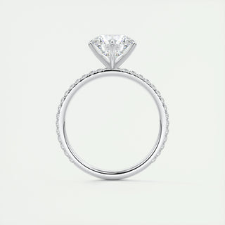 2ct Round F- VS1 Diamond Pave Lag Grown Engagement Ring