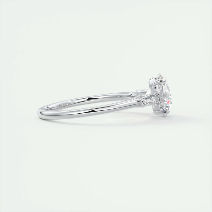 2ct Round F- VS1 Lab Grown Diamond Three Stones Engagement Ring