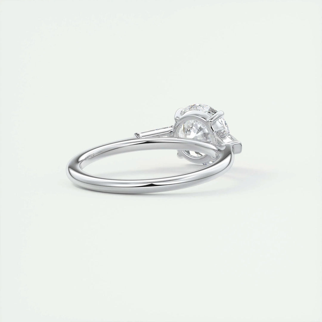 2ct Round F- VS1 Lab Grown Diamond Three Stones Engagement Ring