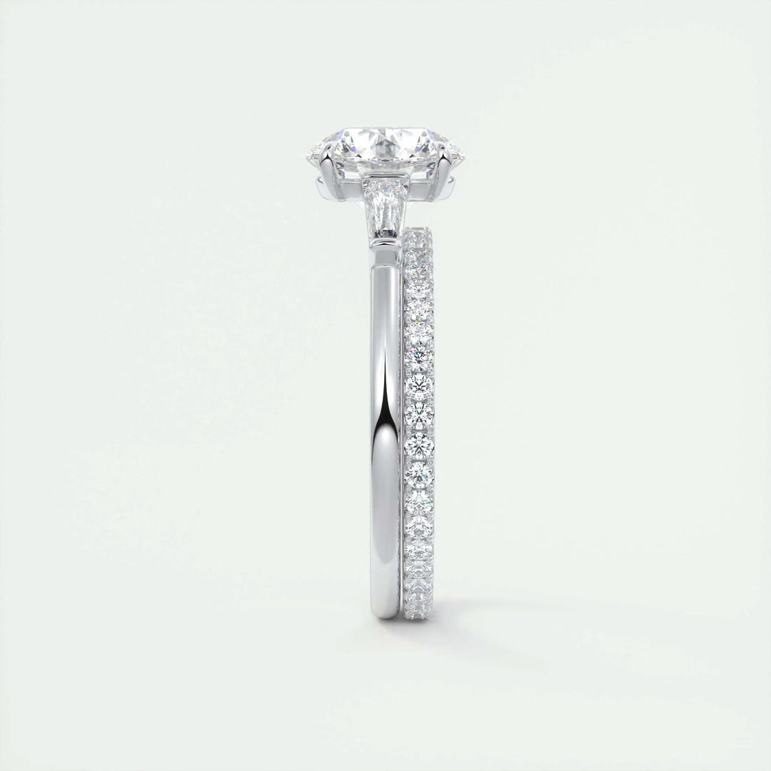2ct Round F- VS1 Lab Grown Diamond Three Stones Engagement Ring