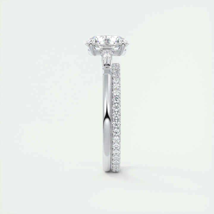2ct Round F- VS1 Lab Grown Diamond Three Stones Engagement Ring