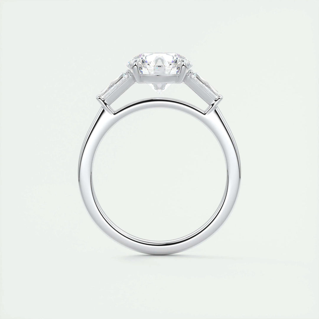 2ct Round F- VS1 Lab Grown Diamond Three Stones Engagement Ring