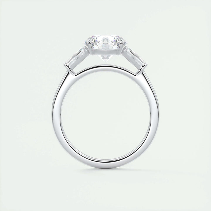 2ct Round F- VS1 Lab Grown Diamond Three Stones Engagement Ring
