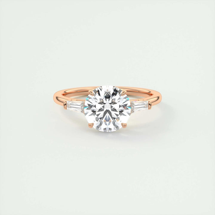 2ct Round F- VS1 Lab Grown Diamond Three Stones Engagement Ring