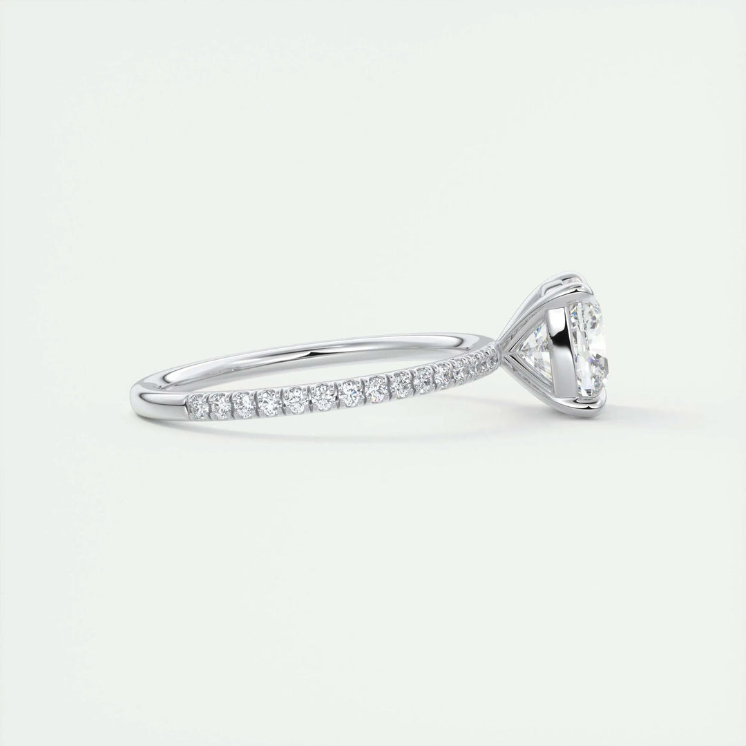 2ct Cushion F- VS1 Lag Grown Diamond Pave Engagement Ring