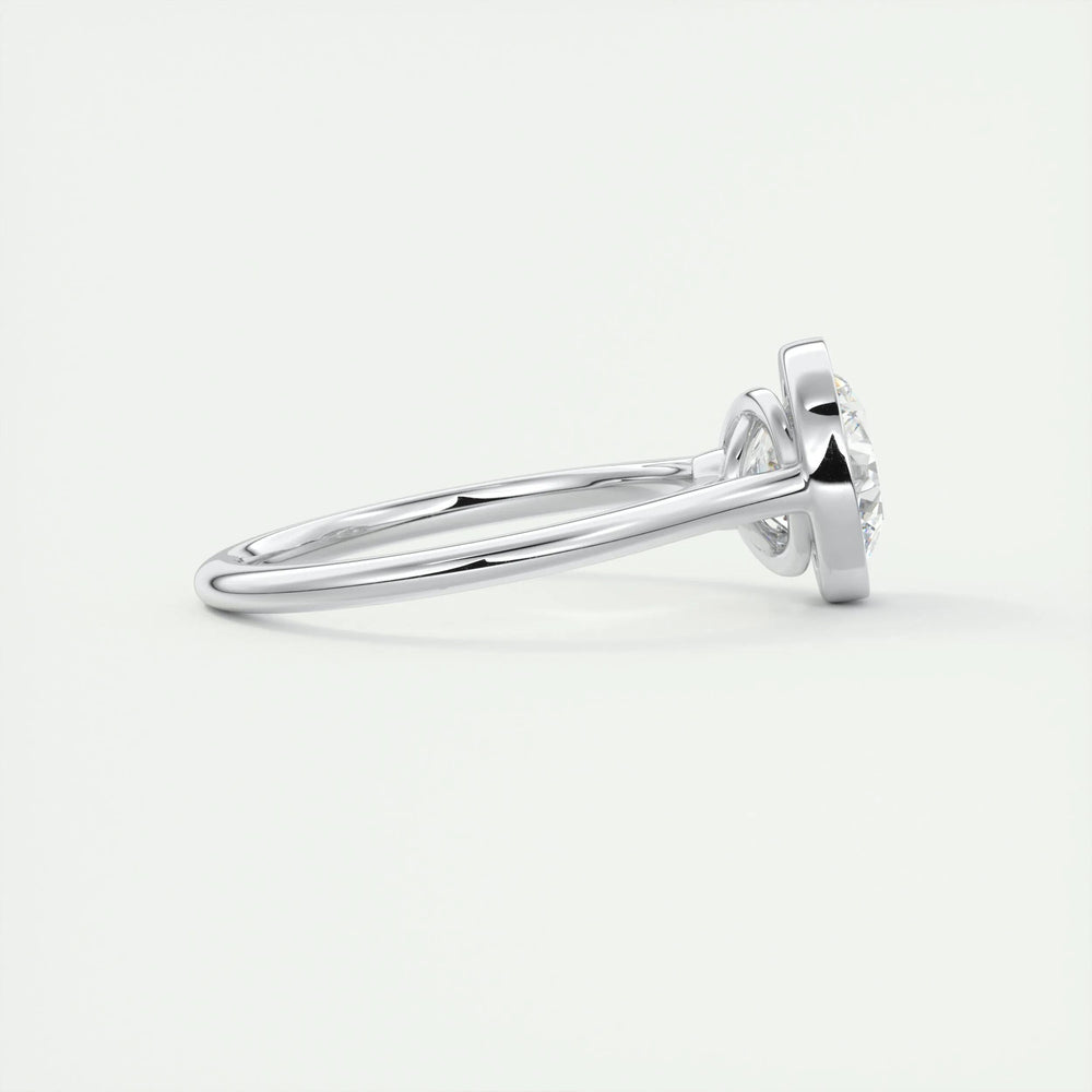 2ct Bezel Set Round F- VS1 Diamond Solitaire Lab Grown Engagement Ring