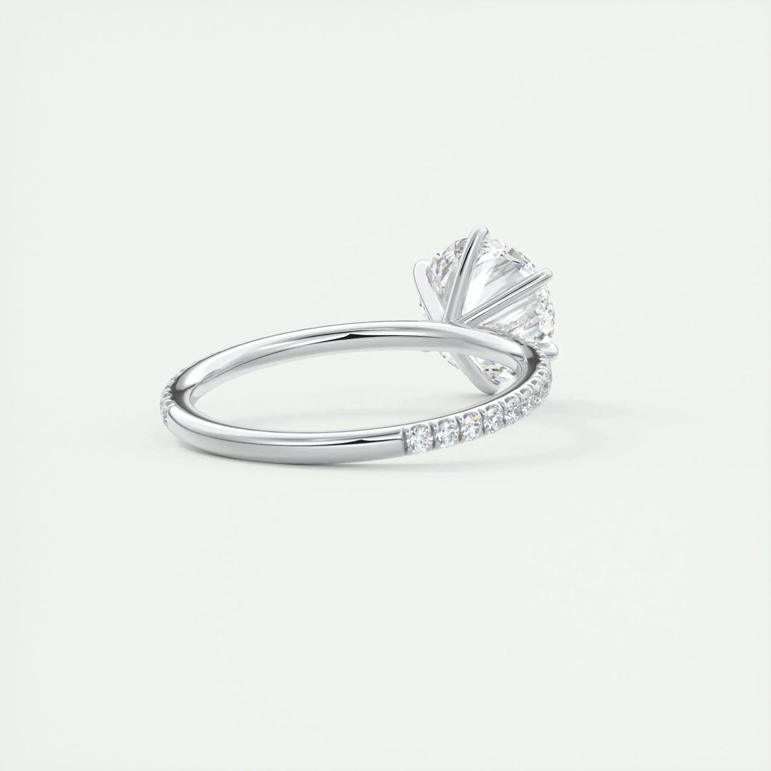 2.0 CT Round Cut Solitaire Pave Moissanite Engagement Ring