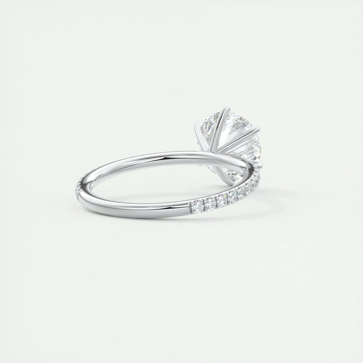 2.0 CT Round Cut Solitaire Pave Moissanite Engagement Ring