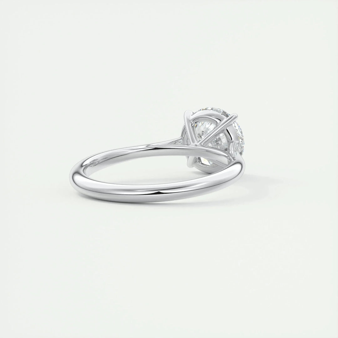 2.0CT Round Cut Solitaire Moissanite Engagement Ring