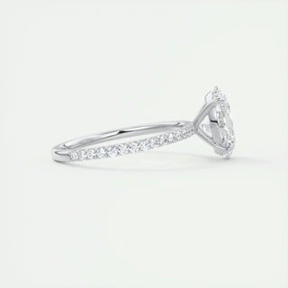 1.91CT Oval Cut Solitaire Pave Moissanite Engagement Ring