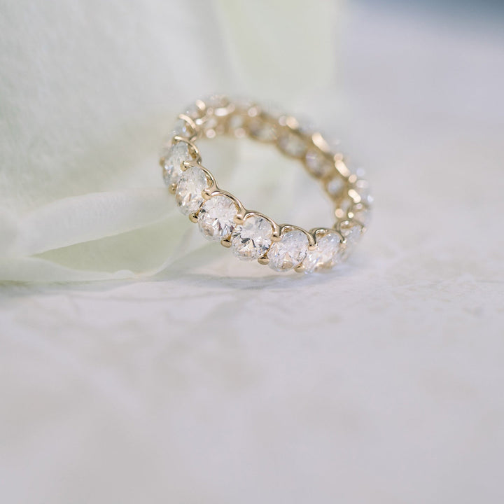 4.0mm Oval Cut Moissanite Full Eternity Wedding Band