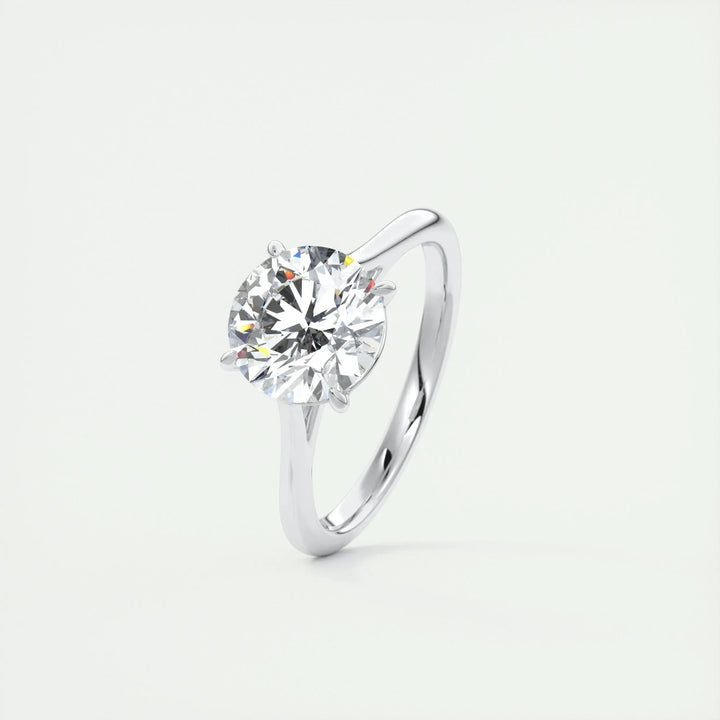 2.0CT Round Cut Solitaire Moissanite Engagement Ring