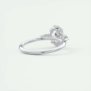 1.91 CT Oval Cut Three Stone Moissanite Engagement Ring