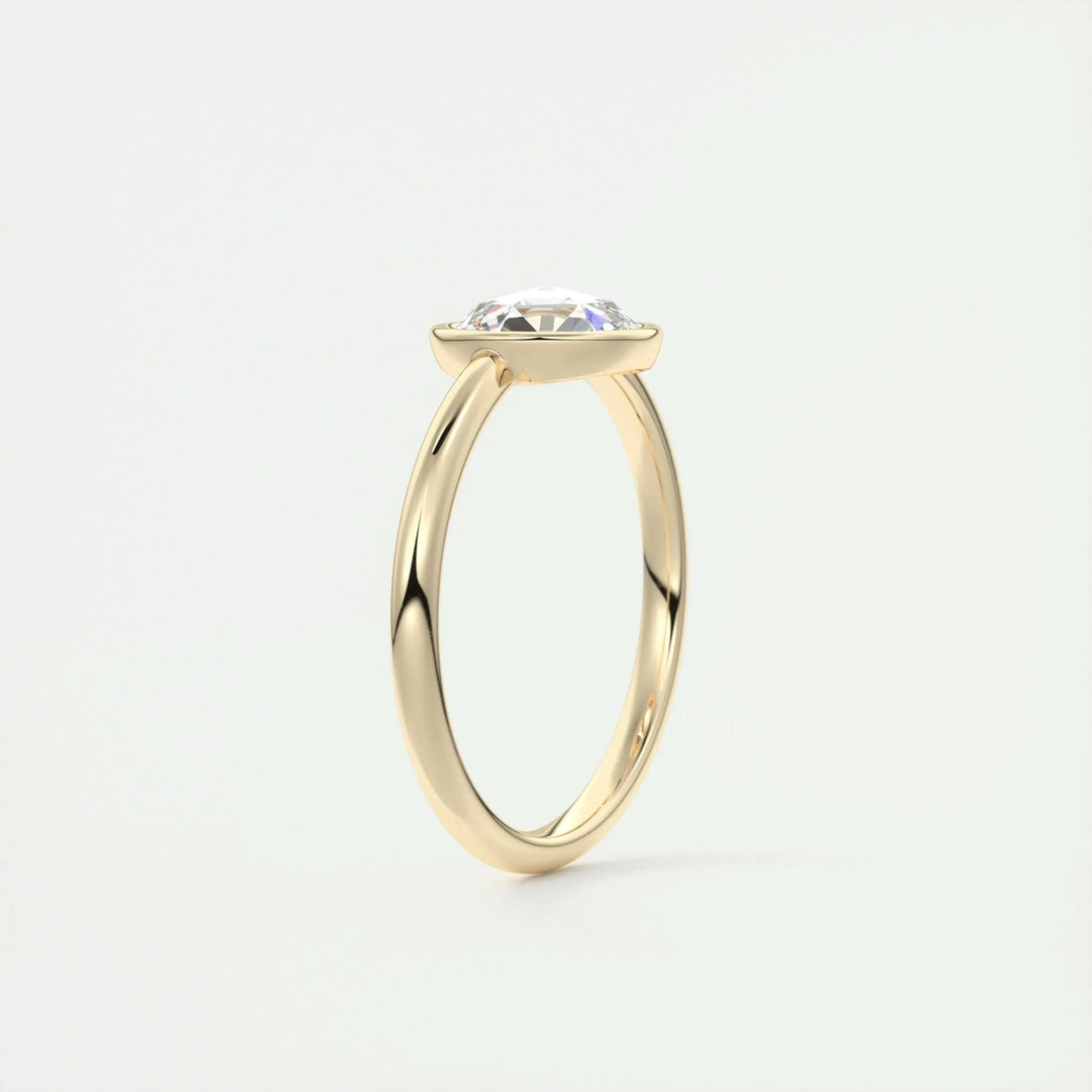 1.19CT Round Cut Bezel Moissanite Diamond Engagement Ring