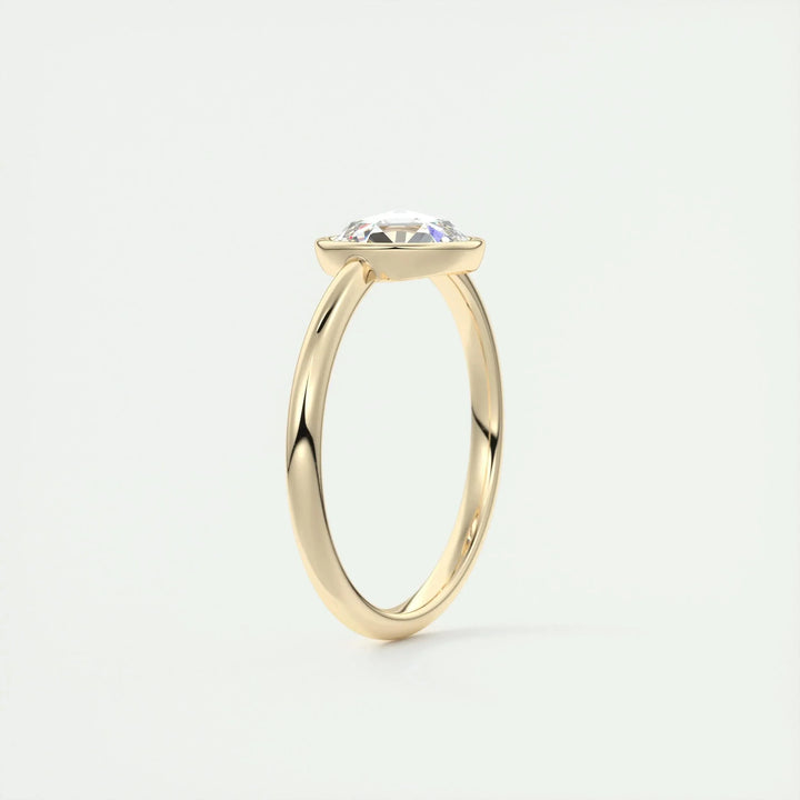 1.19CT Round Cut Bezel Moissanite Diamond Engagement Ring