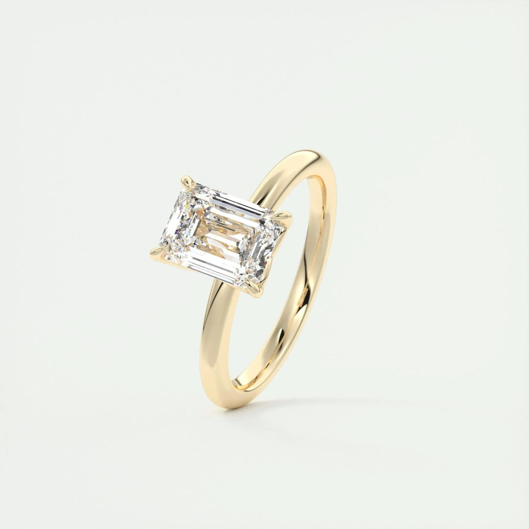 1.91 CT Emerald Cut Solitaire Moissanite Engagement Ring