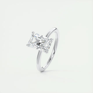 2.10 CT Radiant Solitaire Hidden Halo Moissanite Engagement Ring