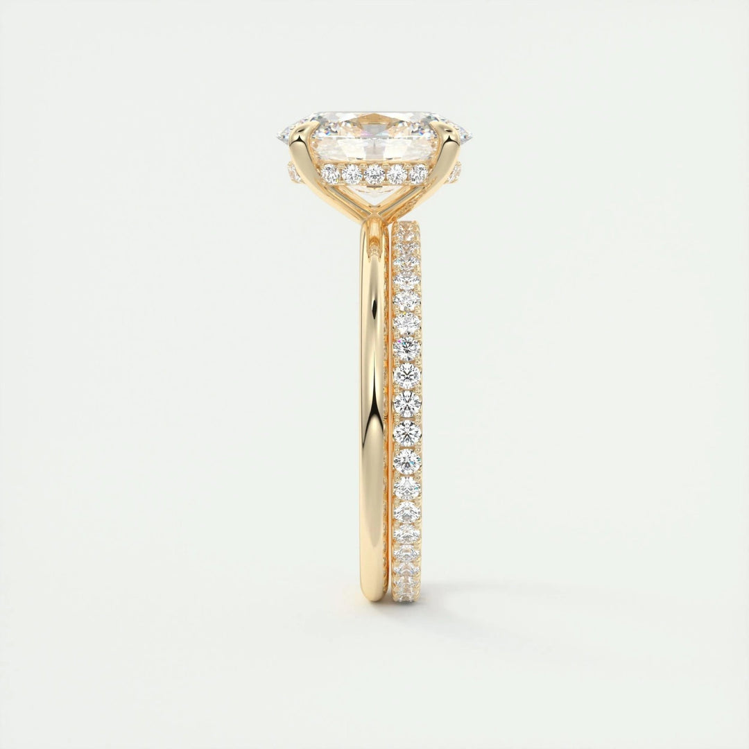 2ct Oval F - VS1 Lab Grown Diamond Hidden Halo Engagement Ring - Doozy Diamonds