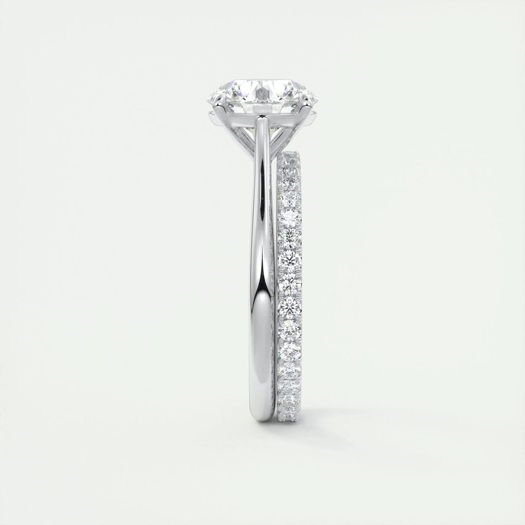 2.0CT Round Cut Solitaire Moissanite Engagement Ring